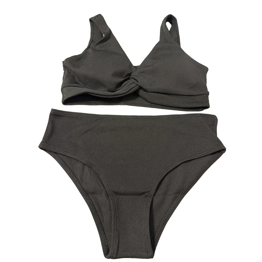 J.E Sterguard 2-Piece Swimsuits Teen Bikini Color Block Girls' Ribbed Swimsuit..